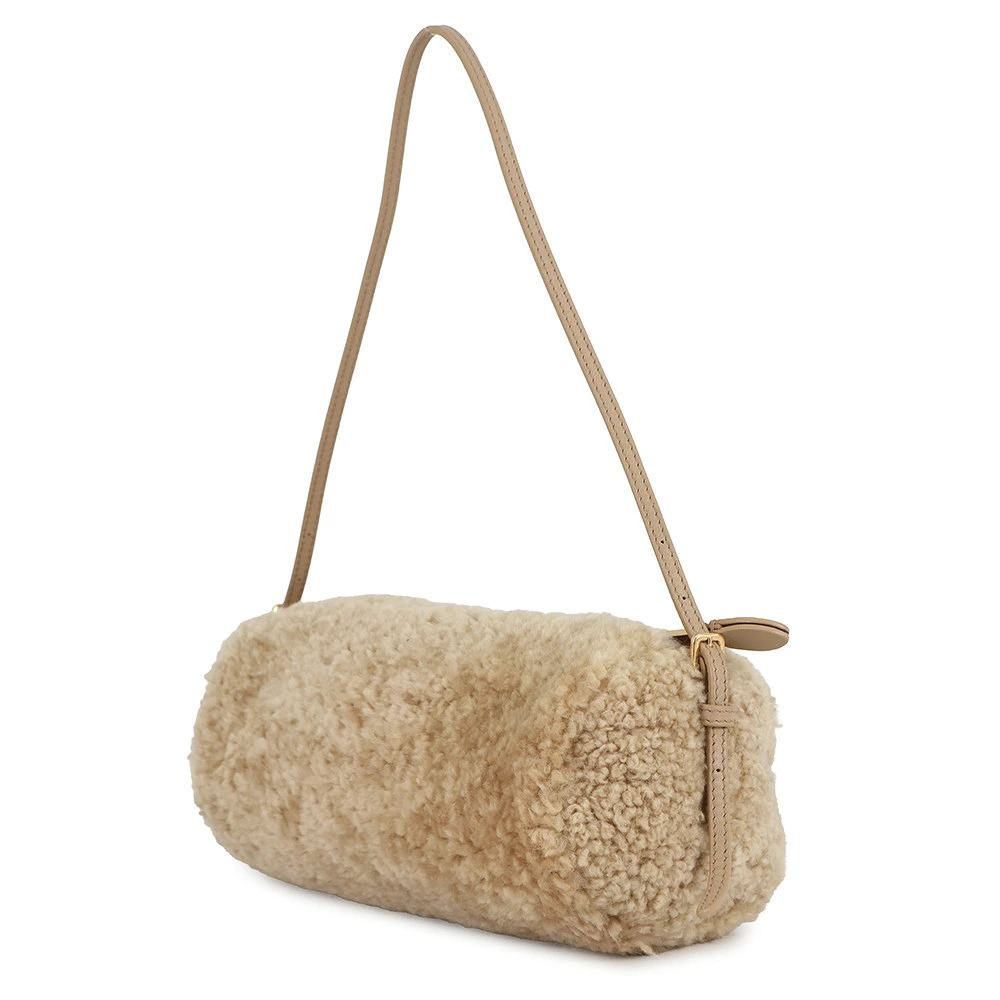 Miu Miu Clutch Bag Leather Shearling Handbag